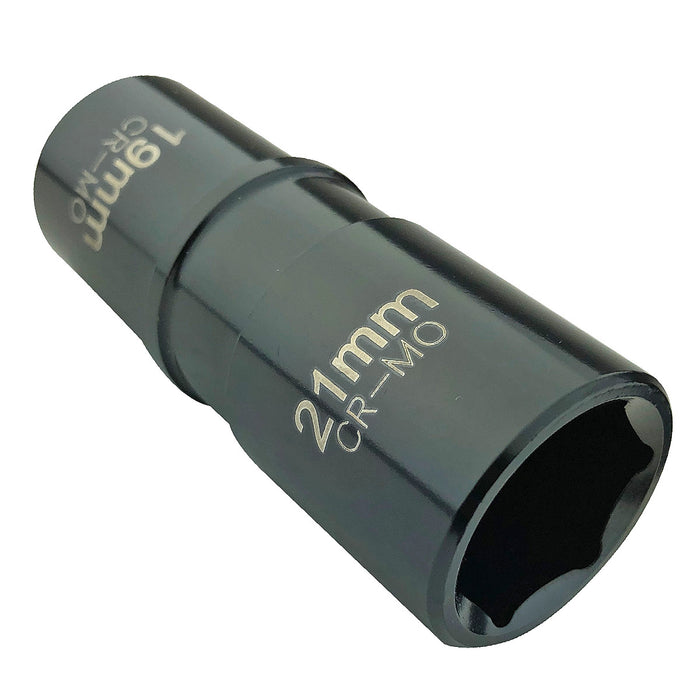 REMA Heavy Duty CR-MO Metric 19mm x 21mm Impact Flip Socket for 1/2 inch Drive