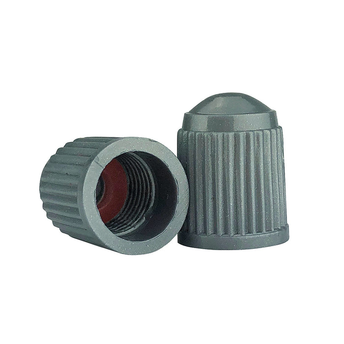 Gray Valve Cap with Inner Seal for All American Schrader Type Valve Stems