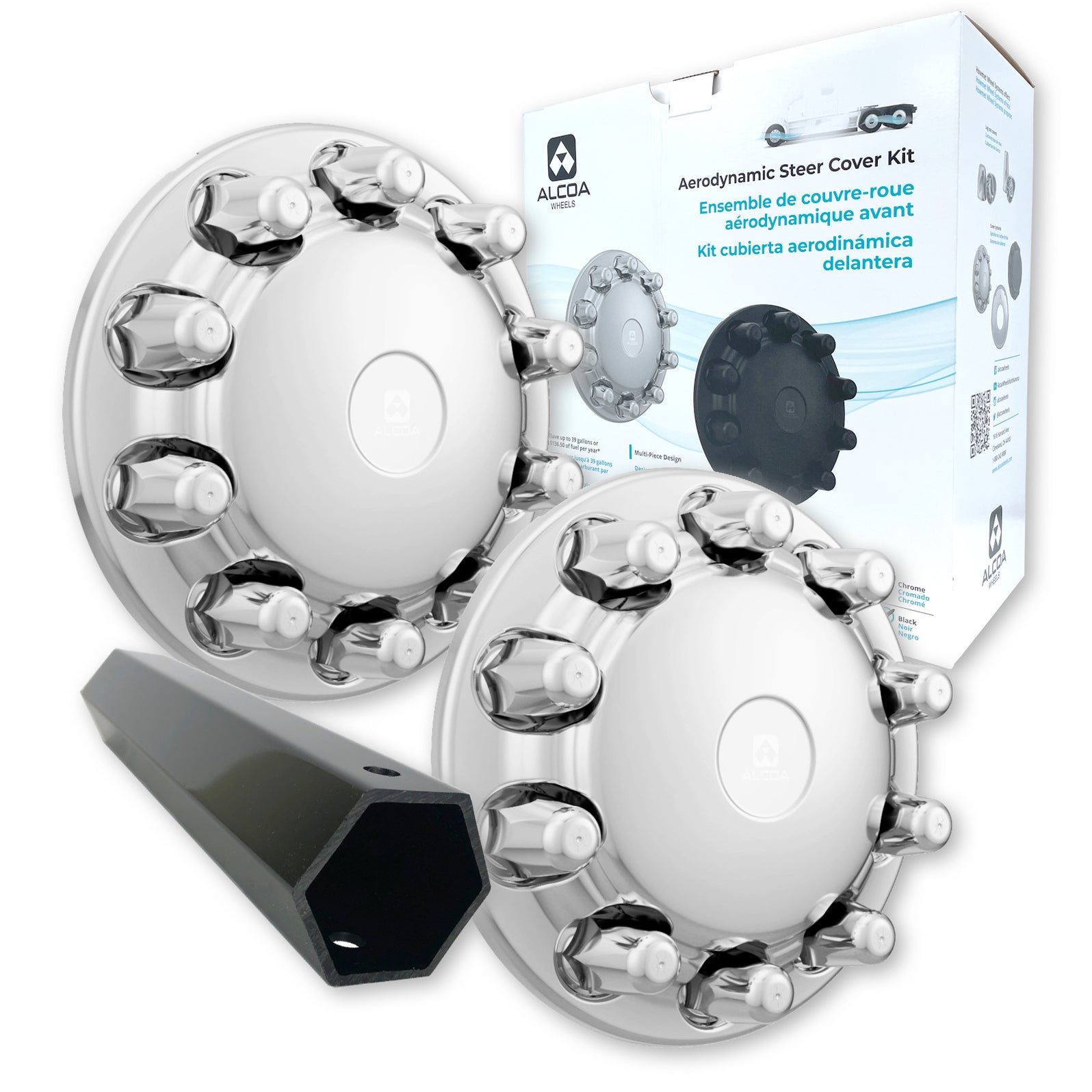 ALCOA Aerodynamic Steer Wheel Cover Kit with HugALug Nut Covers and