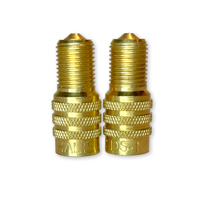 25 Haltec Brass Double Seal Inflate Through Valve caps for Trucks RVs and Semis - DS-1BR 25 Pack
