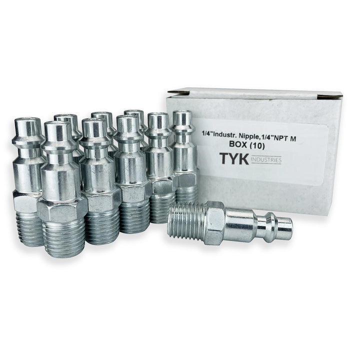 Male Coupler Nipples for Shop Air Line Hose Tools by TYK Industries - available in various quantities, models and sizes