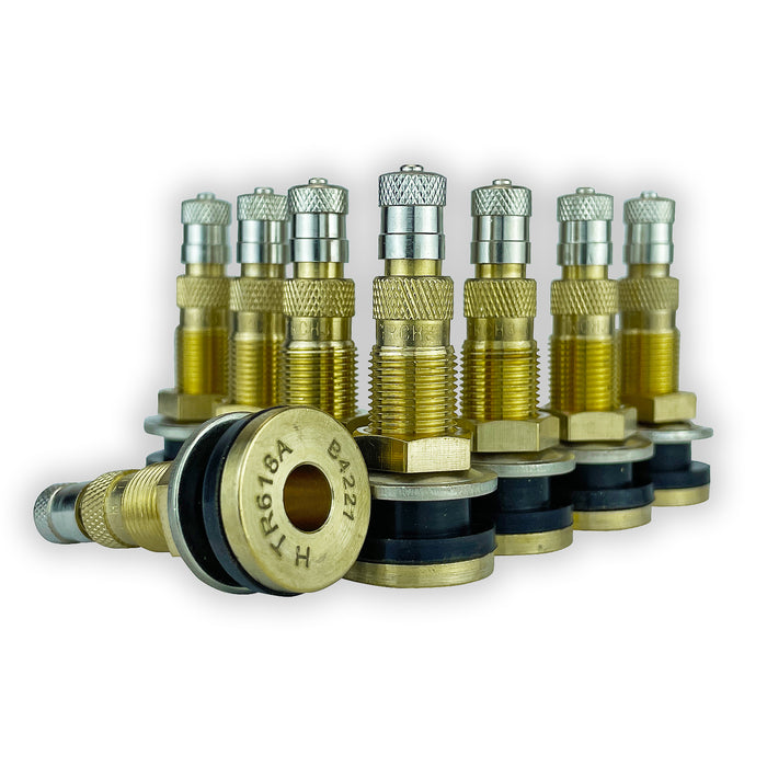 TR618A Brass Air and Liquid Valve Stem for Industrial and Agricultural Wheels. TV-618A Haltec Valve Stem.