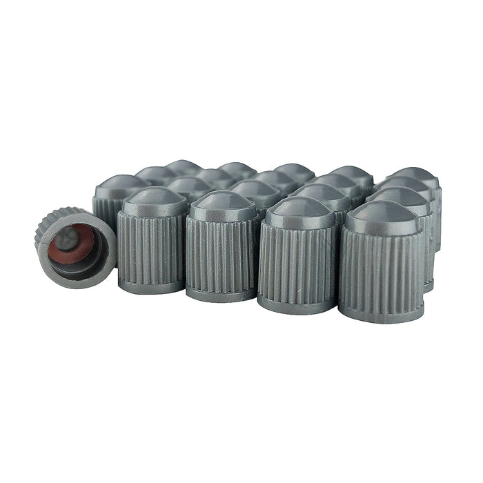 Gray Valve Cap with Inner Seal for All American Schrader Type Valve Stems