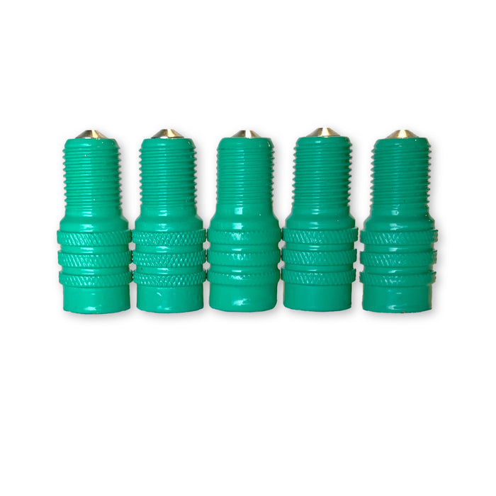 50 Haltec Green Double Seal Inflate Through Valve caps for Trucks RVs and Semis - DS-1G 50 Pack
